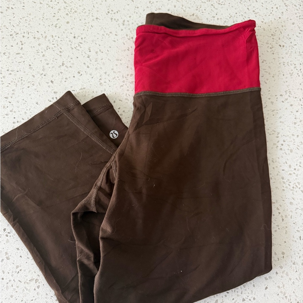 Brown and Red Yoga Pants